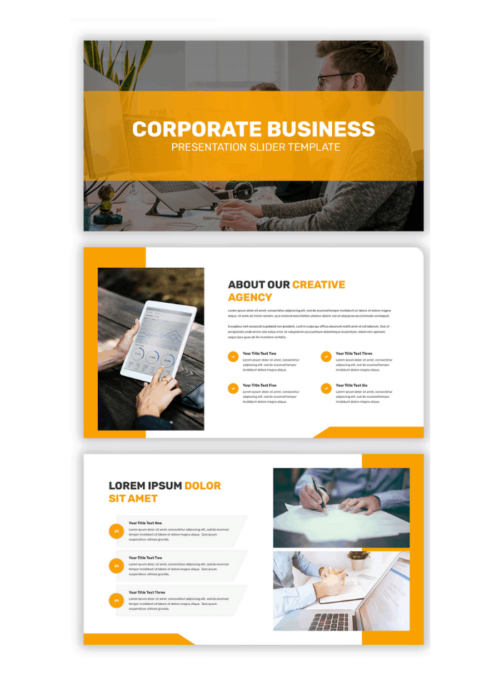 Corporate Business Presentation Template slide mockup – AESTHETIC Design Station